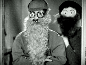 Marx Brothers Harpo & Chico with beards