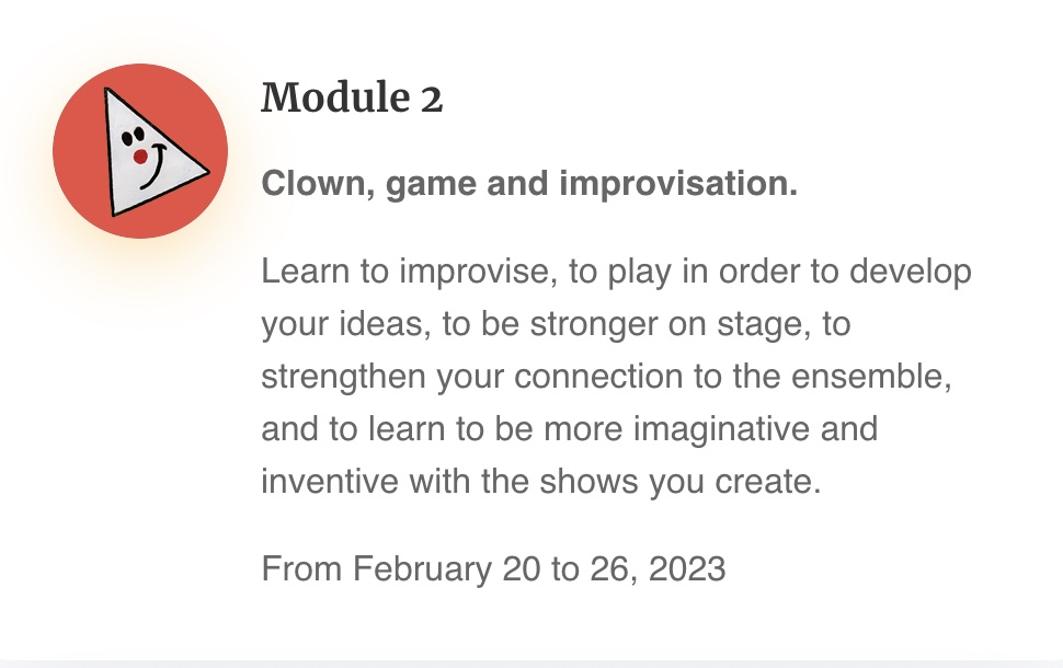 Module 2 in Zaragoza- Clown game and improvisation
